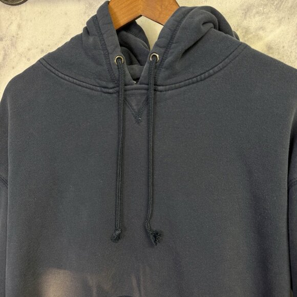 Vintage Foot Locker Hoodie Sweatshirt Mens 2XL Navy Blue Blank Sportswear - Picture 3 of 11